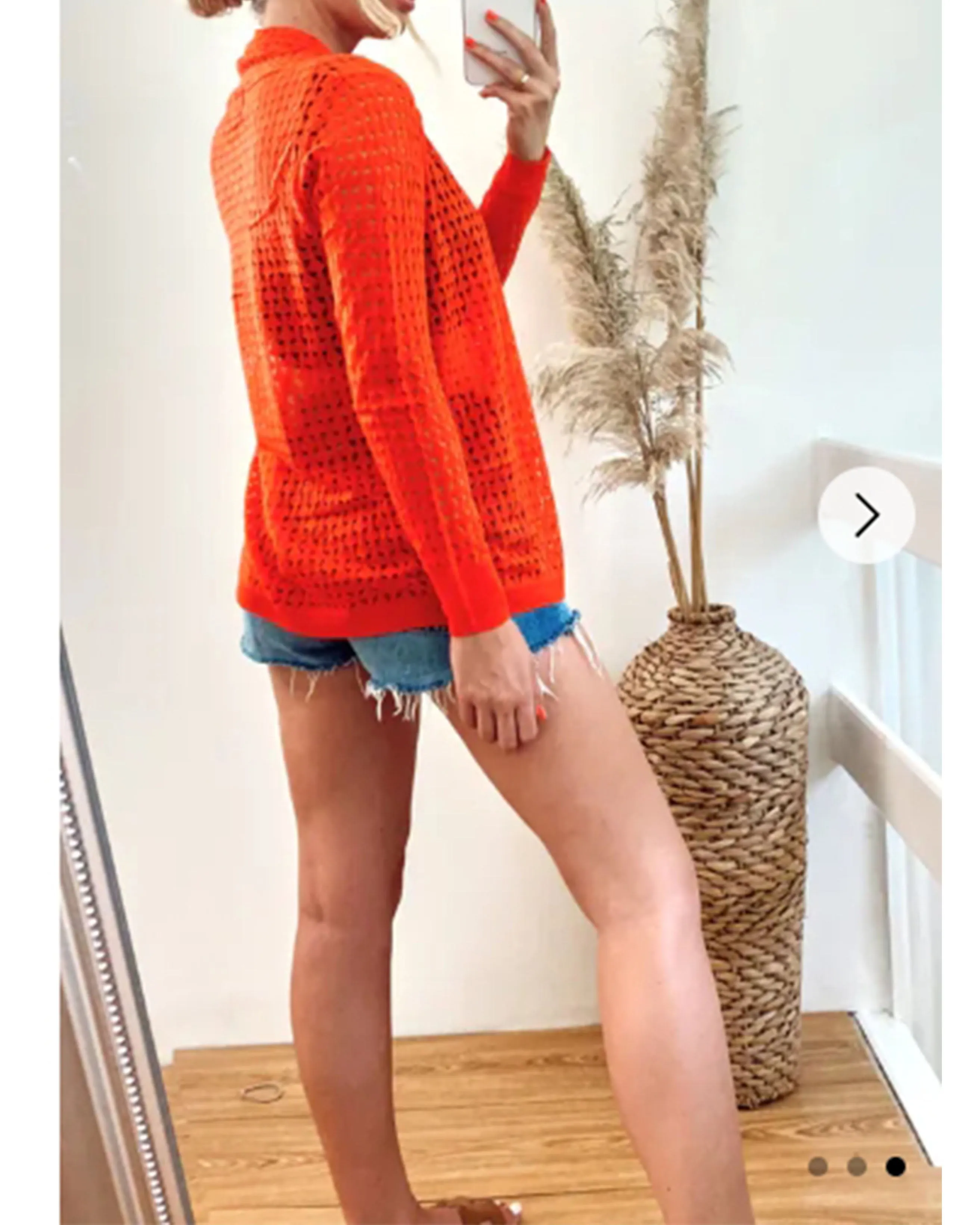 Relax Holiday fine knitted cardigan (Orange)