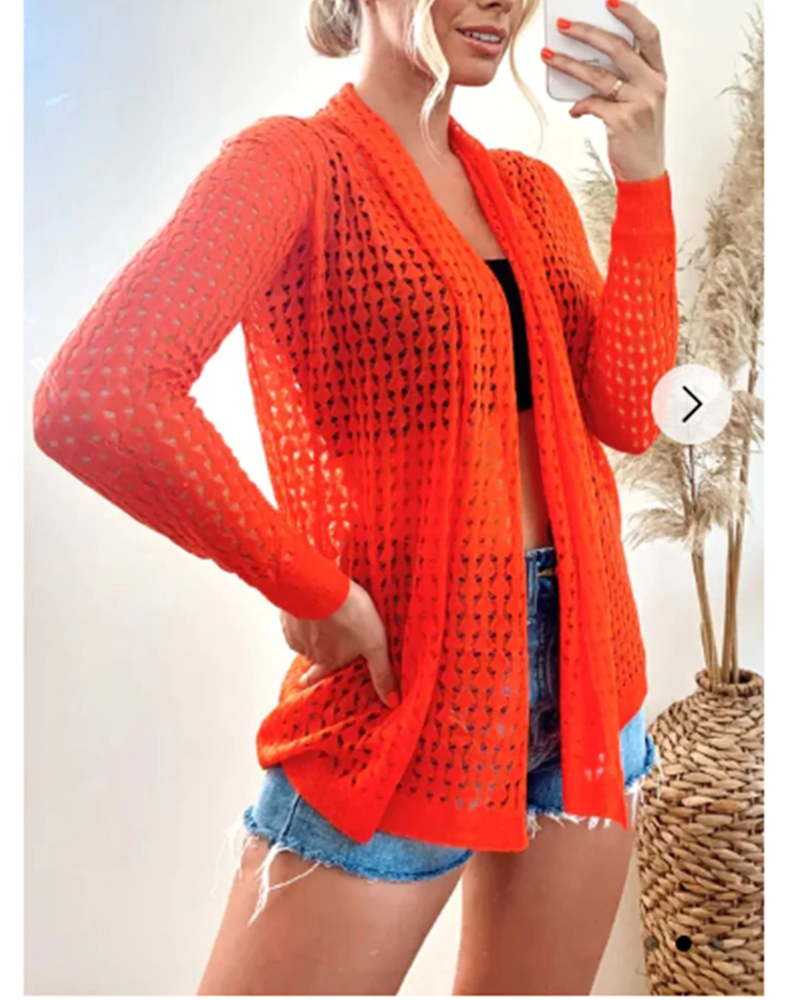 Relax Holiday fine knitted cardigan (Orange)