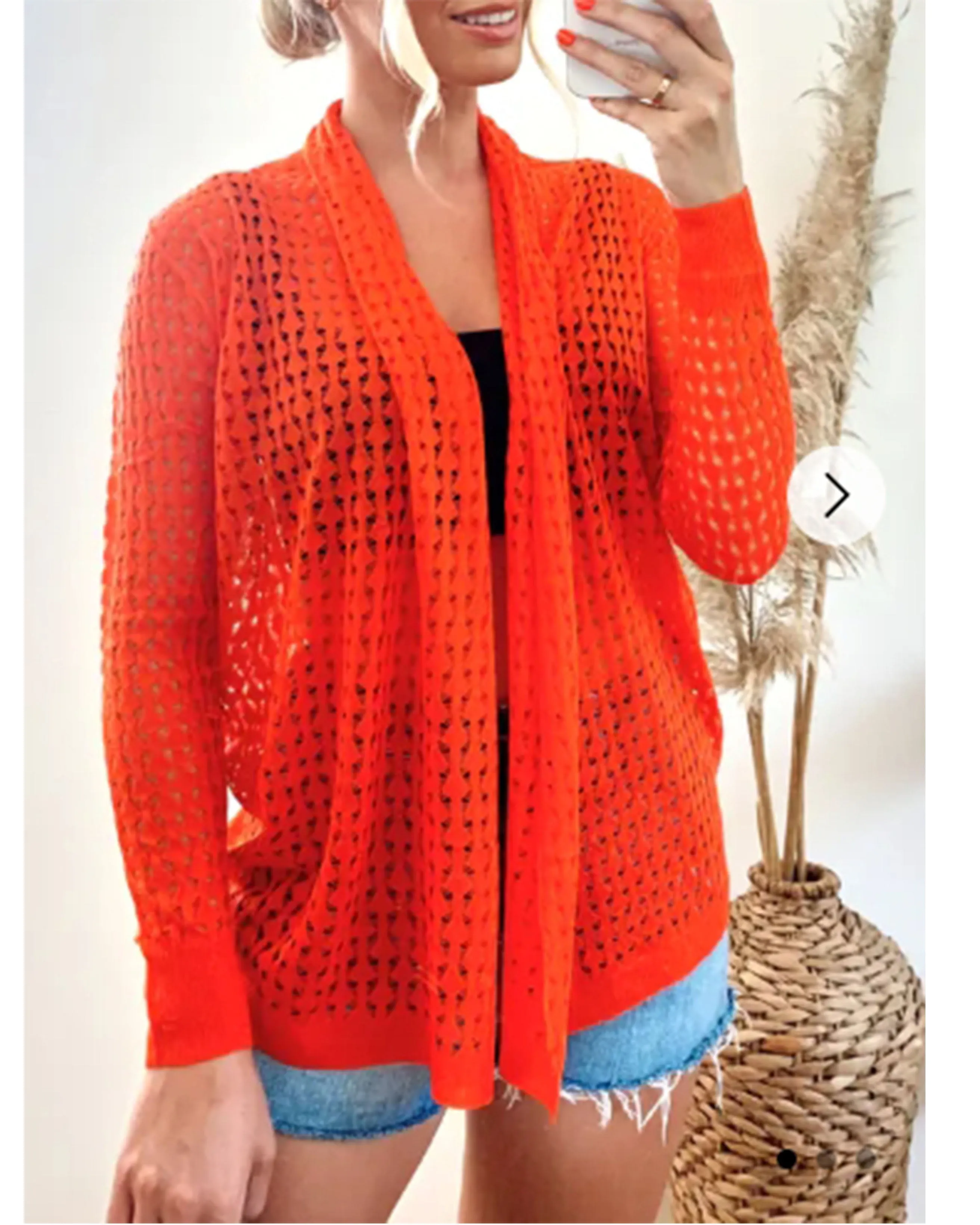 Relax Holiday fine knitted cardigan (Orange)