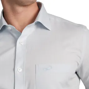 Slim Fit Short Sleeve Formal Shirt with American Placket-Powder