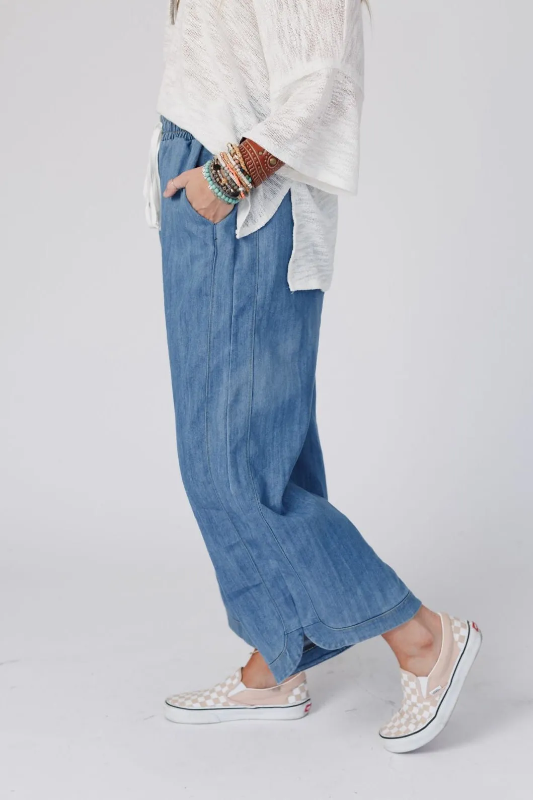 So Comfy Wide Leg Denim Pant - Denim