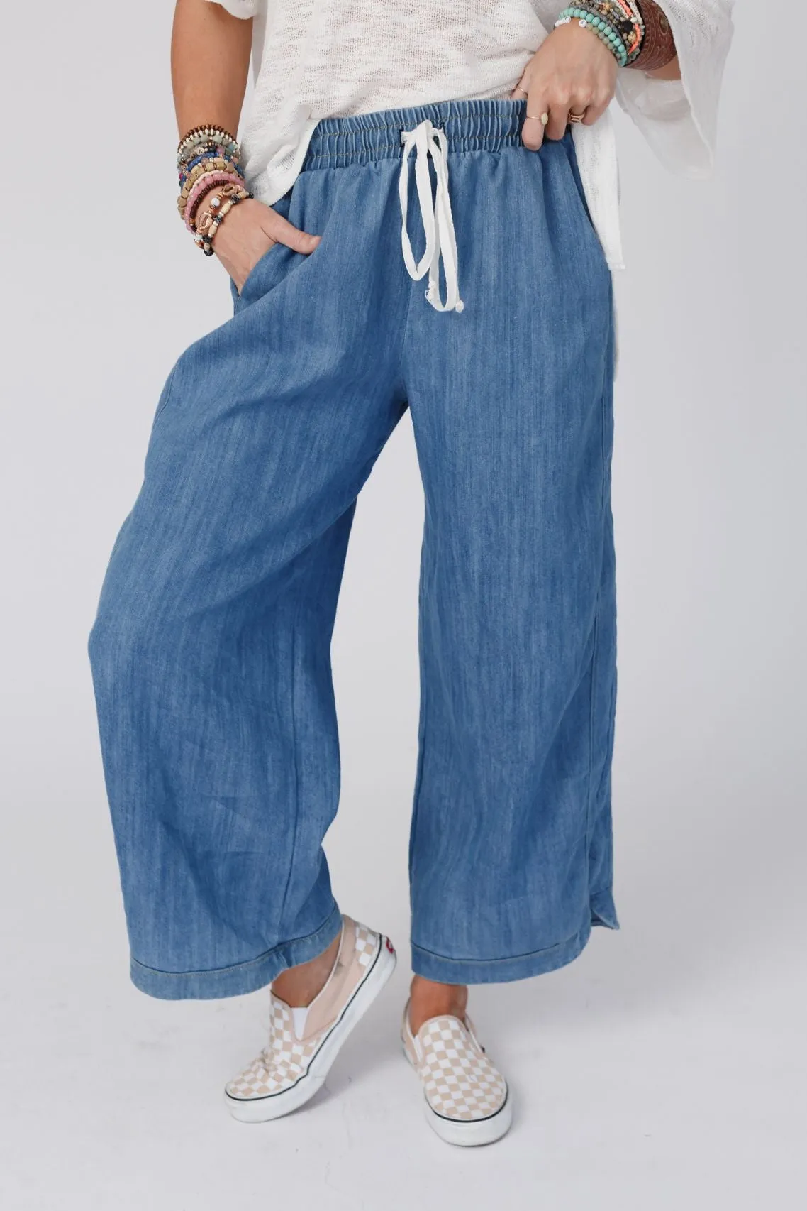 So Comfy Wide Leg Denim Pant - Denim