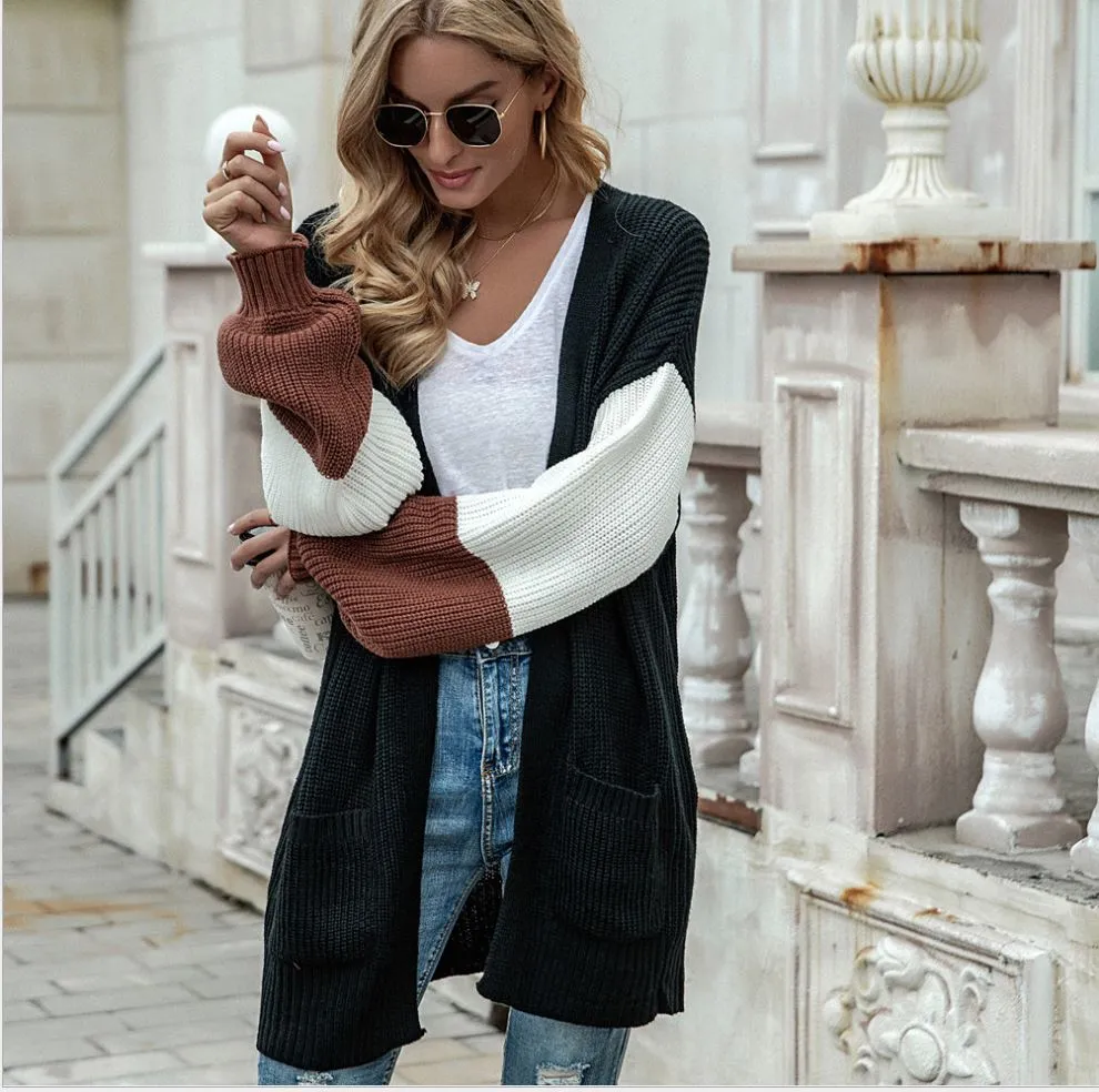 Soft Knit Color Blocked Cardigan