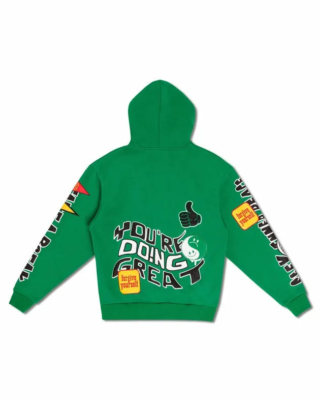 Spring Break Chenile Patch Graphic Hoodie GREEN