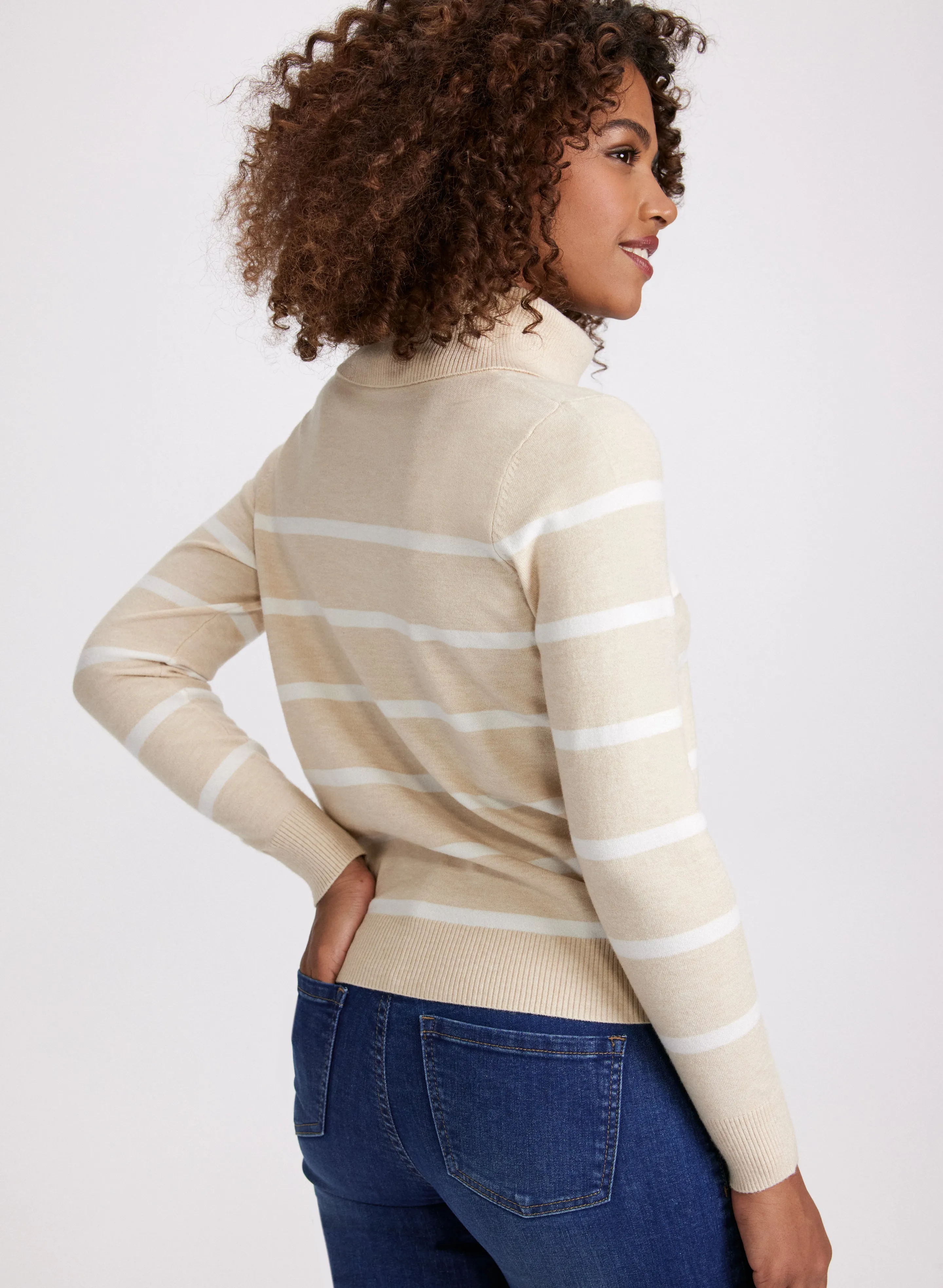 Stripe Print Knit Sweater