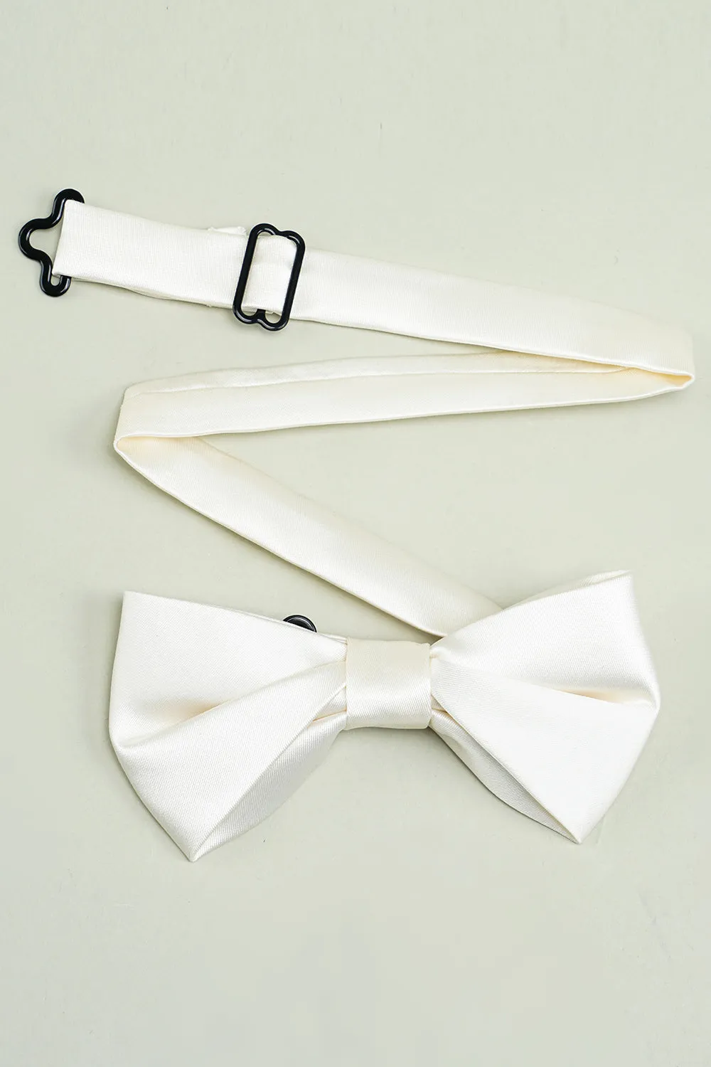 White Adjustable Satin Bow Ties Formal Tuxedo Bowtie