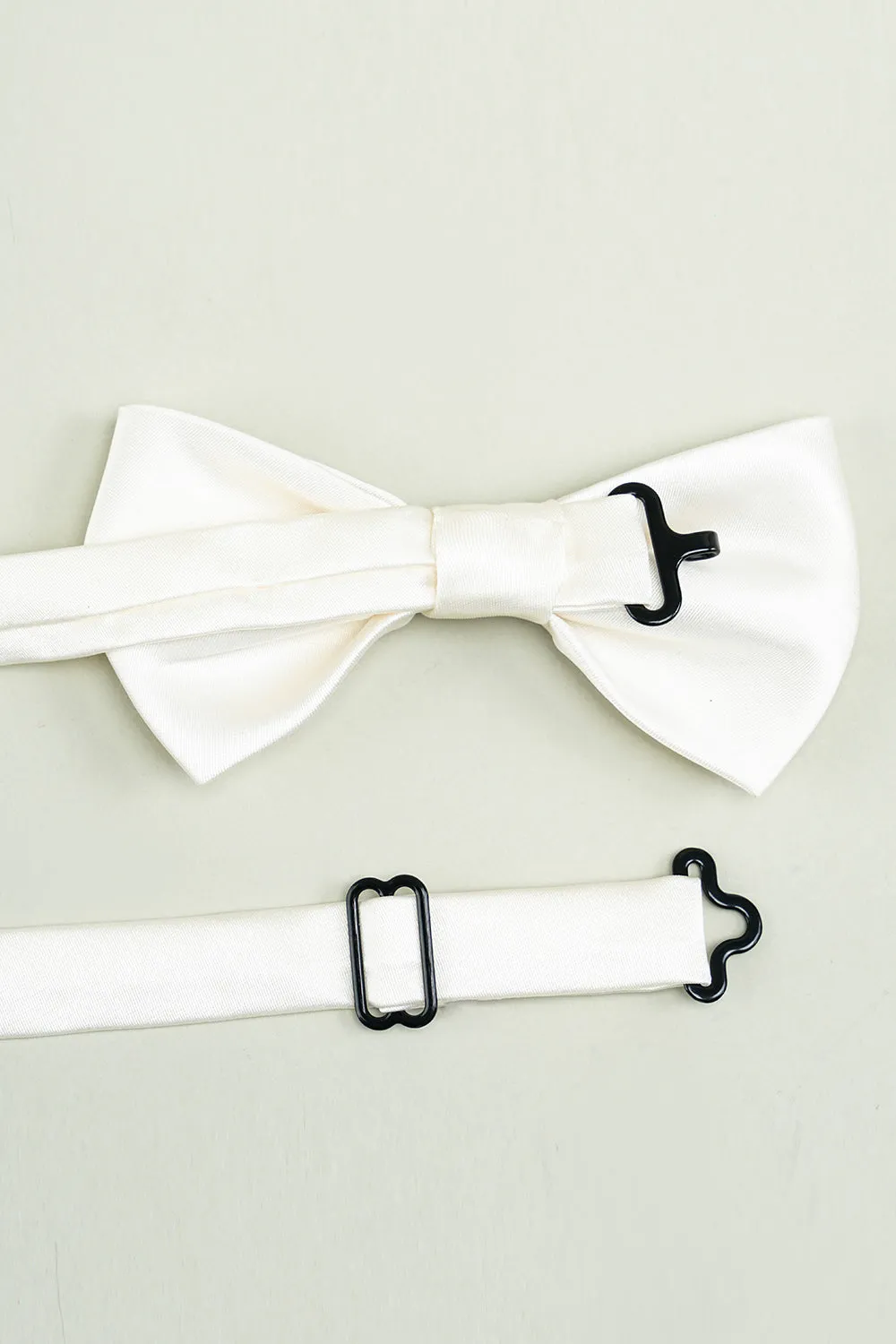 White Adjustable Satin Bow Ties Formal Tuxedo Bowtie