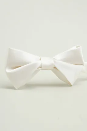 White Adjustable Satin Bow Ties Formal Tuxedo Bowtie